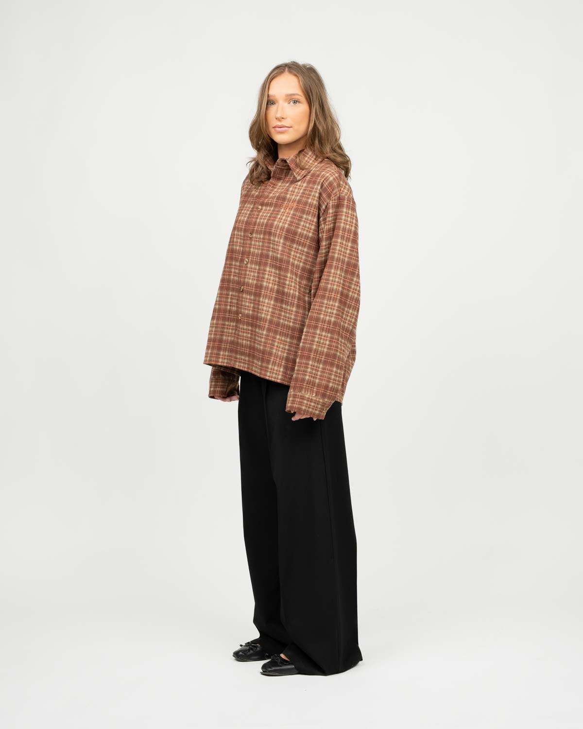 Checkered flannel shirt Bordeaux